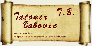 Tatomir Babović vizit kartica